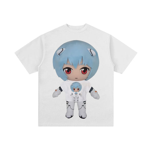 T-Shirt - big head Ayanami Rei doll